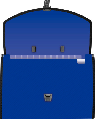 Портфель Бюрократ -BPP13TLBLUE 13 отдел. A4 ребрист. поверхн. с окантовкой пластик 0.7мм синий