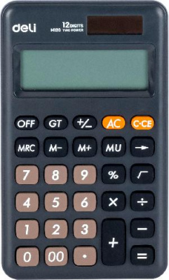 Калькулятор карманный Deli EM120BLACK черный 12-разр.