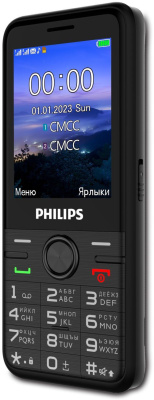 Мобильный телефон Philips Е6500(4G) Xenium черный моноблок 3G 4G 2Sim 2.4" 240x320 0.3Mpix GSM900/1800 FM microSD max128Gb