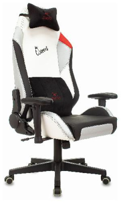 Кресло игровое Zombie HERO QUEEN PRO черный/белый эко.кожа с подголов. крестов. пластик