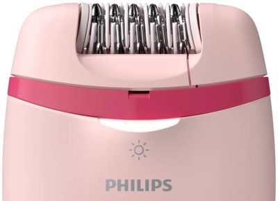 Эпилятор Philips BRE285/00 скор.:2 насад.:5 от электр.сети розовый/розовый
