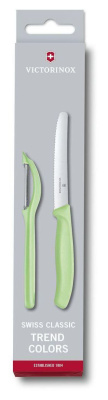 Набор ножей кухон. Victorinox Paring Set (6.7116.21L42) компл.:1предм. овощеч. зеленый карт.коробка