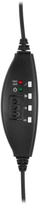 Наушники с микрофоном Оклик HS-M300 черный/серый 1.8м накладные оголовье (1876323)