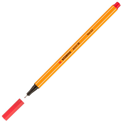 Ручка капилляр. Stabilo Stabilo Point 88/50 (565737) d=0.4мм красн. черн.