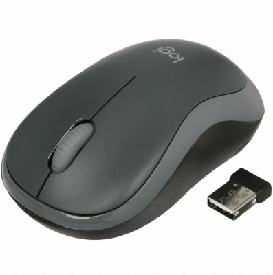 Мышь Logitech M186 черный/серый оптическая (1000dpi) беспроводная USB2.0 (2but)