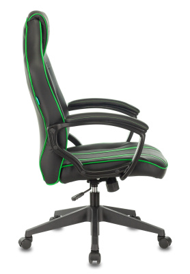 Кресло игровое Zombie A3 черный/зеленый эко.кожа крестов. пластик