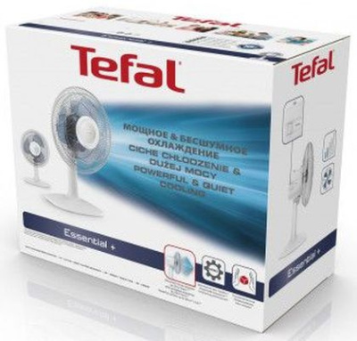 Вентилятор настольный Tefal Essential+ VF2310F0 28Вт скоростей:2 белый/голубой