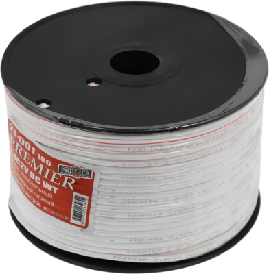 Кабель Premier 2.4C2V BC WT 100м. белый (21-001 100)
