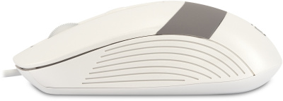 Мышь Оклик 310M белый/серый оптическая (2400dpi) USB для ноутбука (3but)