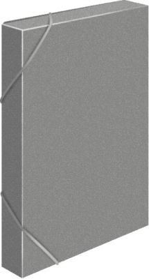 Папка-короб на резинке Бюрократ -BA25/05GREY пластик 0.5мм корешок 25мм A4 серый