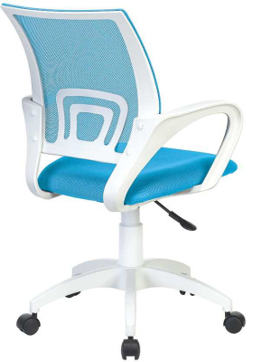 Кресло Бюрократ CH W696 голубой TW-31 сиденье голубой TW-55 сетка/ткань крестов. пластик белый