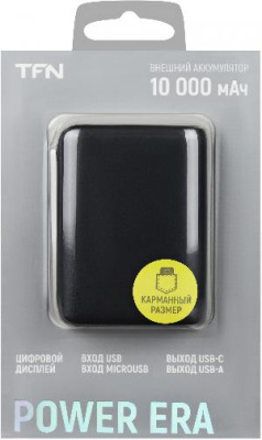 Мобильный аккумулятор TFN Power Era 10 10000mAh 2.1A черный (TFN-PB-252-BK)