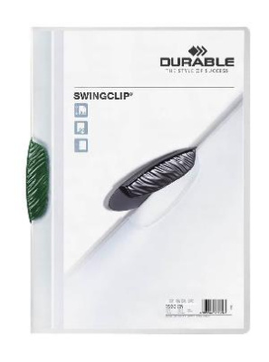 Папка с фигурным клипом Durable Swingclip 2260-05 полупрозрач. верх.лист A4 1-30лист. зеленый