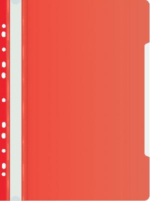 Папка-скоросшиватель Бюрократ PS-P20RED A4 прозрач.верх.лист боков.перф. пластик красный