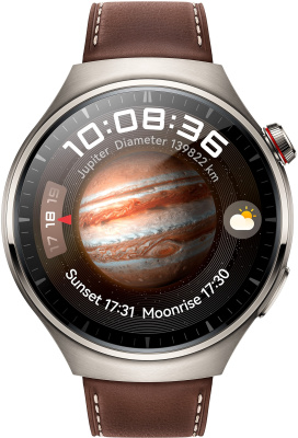 Смарт-часы Huawei Watch 4 Pro Medes-L19L 1.5" AMOLED корп.серебристый рем.темно-коричневый разм.брасл.:140-210мм (55020APB)