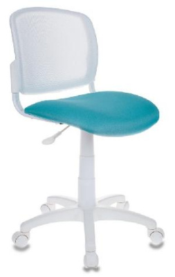 Кресло детское Бюрократ CH-W296NX белый TW-15 сиденье бирюзовый 15-175 сетка/ткань крестов. пластик пластик белый
