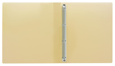 Папка панорама на 4-х кольцах Бюрократ Pastel PAST0740/4RYEL A4 пластик 0.7мм кор.40мм торц.карм с бум. встав желтый