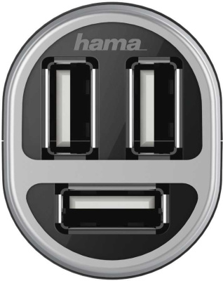 Автомобильное зар./устр. Hama H-173603 2.1A+2.1A+1A 3xUSB универсальное черный (00173603)