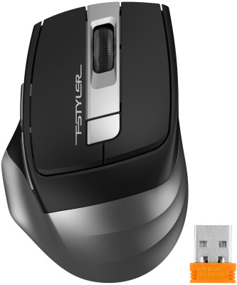 Мышь A4Tech Fstyler FG35S серый/черный оптическая (2000dpi) silent беспроводная USB (5but)