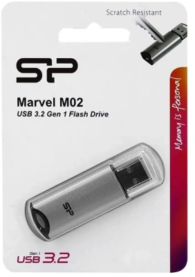 Флеш Диск Silicon Power 64GB Marvel M02 SP064GBUF3M02V1S USB3.0 серебристый