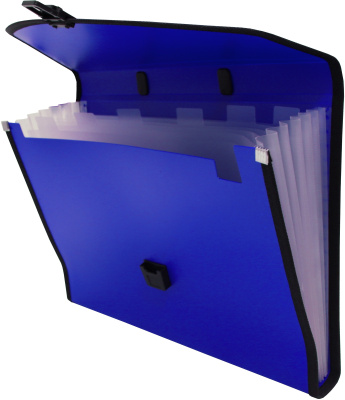 Портфель Бюрократ -BPP6LBLUE 6 отдел. A4 с окантовкой пластик 0.7мм синий
