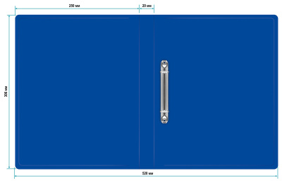 Папка на 2-х кольцах Buro -ECB413/2RBLUE A4 пластик 0.5мм синий