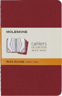 Блокнот Moleskine CAHIER JOURNAL CH111 Pocket 90x140мм обложка картон 64стр. линейка клюквенный (3шт)