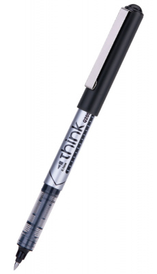 Ручка роллер Deli Think (EQ20520) серый d=0.7мм черн. черн. стреловидный пиш. наконечник линия 0.55мм