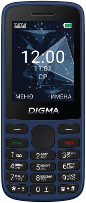 Мобильный телефон Digma A243 Linx 32Mb темно-синий моноблок 2Sim 2.4" 240x320 GSM900/1800 GSM1900 microSD max32Gb