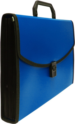 Портфель Бюрократ -BPP13LBLUE 13 отдел. A4 с окантовкой пластик 0.7мм синий