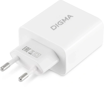 Сетевое зар./устр. Digma DGWC-3U-5A-WG 30W 3A (PD+QC) 3xUSB универсальное белый