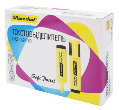Текстовыделитель Silwerhof Soft Pastel 108133-27 скошенный пиш. наконечник 1-5мм ванильный коробка