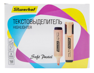 Текстовыделитель Silwerhof Soft Pastel 108133-28 скошенный пиш. наконечник 1-5мм персиковый коробка