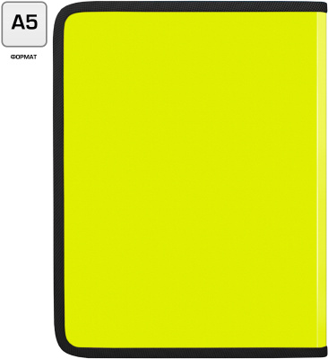 Папка для тетрадей Silwerhof 671954 Neon A5 210х260х25мм 1отд. желтый пластик на молнии
