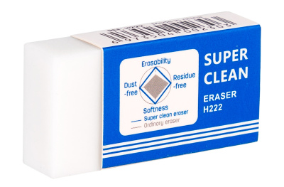 Ластик Deli EH222 Uspire прямоугольный 45х22.5х10.5мм белый индивидуальная картонная упаковка