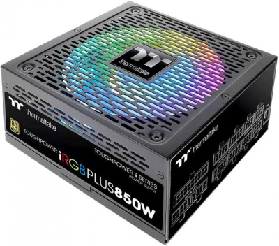 Блок питания Thermaltake ATX 850W Toughpower iRGB Plus 80+ gold (20+4pin) APFC 140mm fan color LED 12xSATA Cab Manag RTL