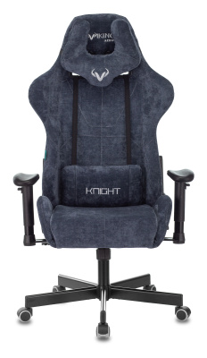 Кресло игровое Zombie VIKING KNIGHT Fabric синий Light-27 с подголов. крестов. металл