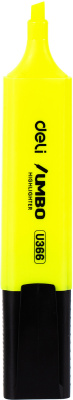 Текстовыделитель Deli EU366-YL Jumbo скошенный пиш. наконечник 1-5мм желтый