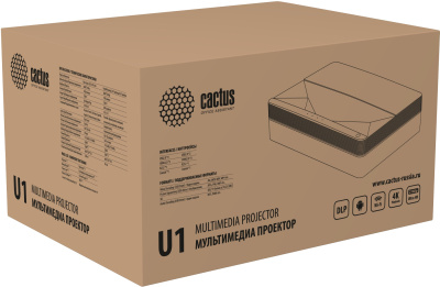 Проектор Cactus CS-U1.SG DLP 27200Lm (3840x2160) 800000:1 ресурс лампы:25000часов 2xUSB typeA 2xHDMI 9.7кг