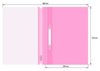 Папка-скоросшиватель Бюрократ Double Neon -PSLDNE/PINK A4 прозрач.верх.лист пластик розовый 0.14/0.18