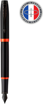 Ручка перьев. Parker IM Vibrant Rings F315 (CW2172944) Flame Orange PVD M сталь нержавеющая подар.кор.