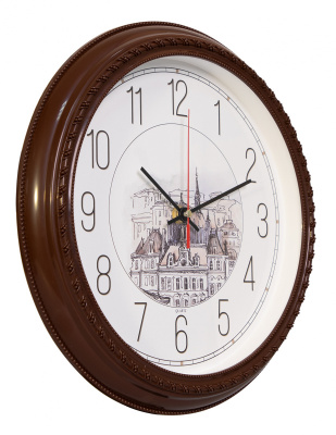 Часы настенные аналоговые Бюрократ WallC-R63P D29см коричневый (WALLC-R63P29/BROWN)