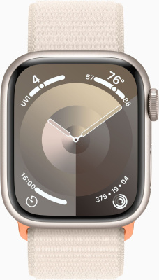Смарт-часы Apple Watch Series 9 A2978 41мм OLED корп.сияющая звезда Sport Loop рем.сияющая звезда (MR8V3LL/A)