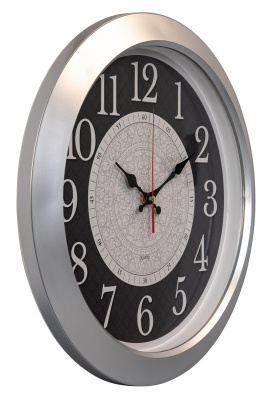 Часы настенные аналоговые Бюрократ WallC-R67P D39см серебристый (WALLC-R67P39/SILVER)