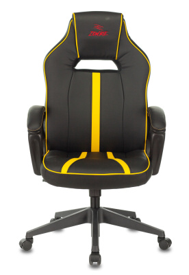 Кресло игровое Zombie A3 черный/желтый эко.кожа крестов. пластик