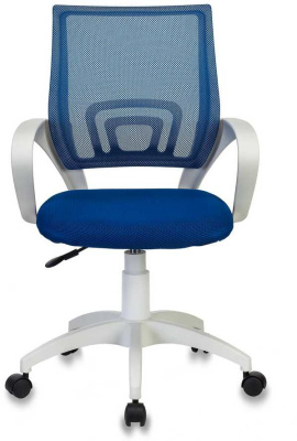 Кресло Бюрократ CH W696 синий TW-05 сиденье синий TW-10 сетка/ткань крестов. пластик белый