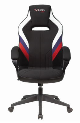 Кресло игровое Zombie VIKING 3 AERO белый/синий/красный сиденье черный ткань/эко.кожа крестов. пластик