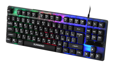 Клавиатура SunWind SW-K500G черный USB Multimedia for gamer LED (1422364)