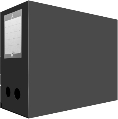Короб архивный вырубная застежка Бюрократ -BA120BLCK пластик 1мм корешок 120мм 330х245мм черный