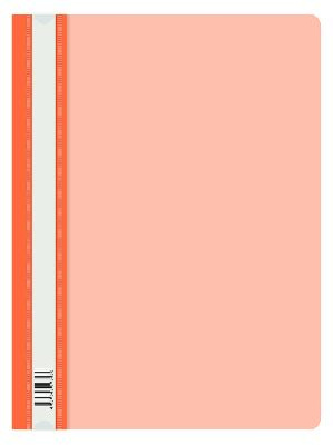 Папка-скоросшиватель Бюрократ Double Neon -PSLDNE/OR A4 прозрач.верх.лист пластик оранжевый 0.14/0.18